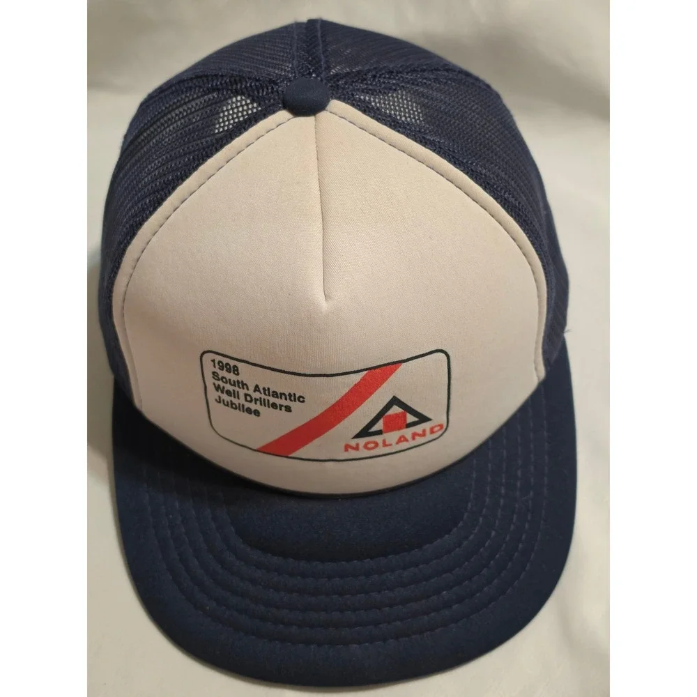 Vintage 1998 South Atlantic Well Drillers Jubilee Noland Trucker Hat Navy Blue‎